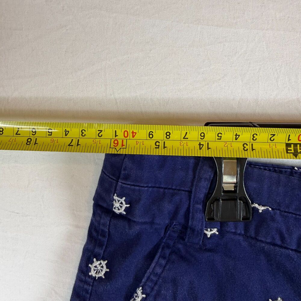 Telluride Clothing Co Navy Ship Wheel Embroidered Chino Shorts Size 10 - Picture 4 of 5
